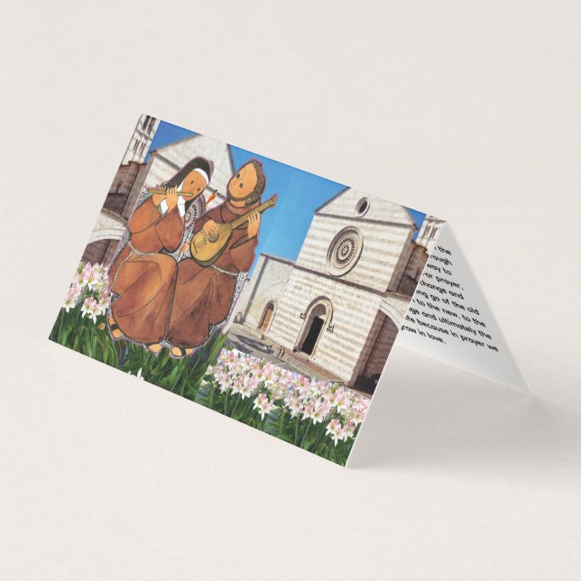 Tarjeta San Francisco de Asís y Santa Clara de Asís (Anverso)