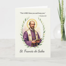Tarjeta San Francisco de Sales La Paz de Dios con la Escri