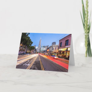 Tarjeta San Francisco North Beach Motion Blur Traffic