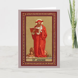 Tarjeta San Jerónimo como Cardenal con León (P 004)