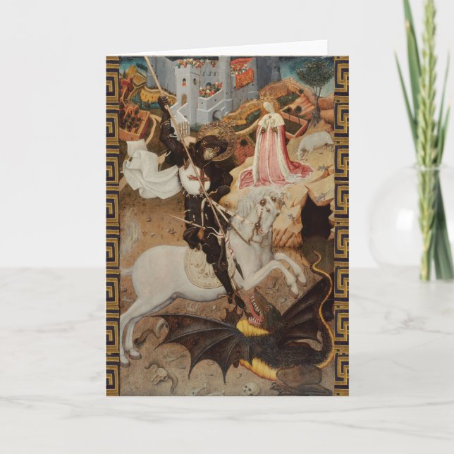 Tarjeta San Jorge y el Dragón de Bernat Martorell (Anverso)