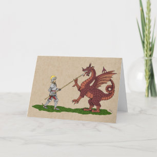 Tarjeta San Jorge y el Dragón del siglo XV