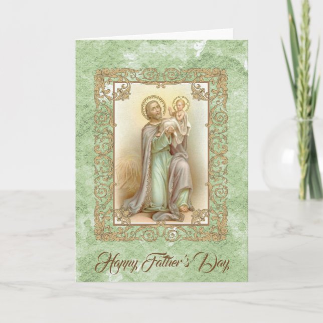 Tarjeta San José con la acuarela del Niño Jesús (Anverso)