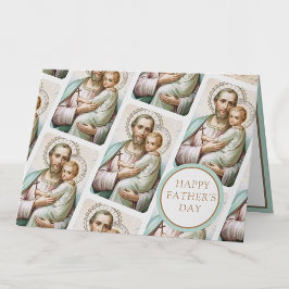 Tarjeta San José Día de los Padres Carta Religiosa Católic
