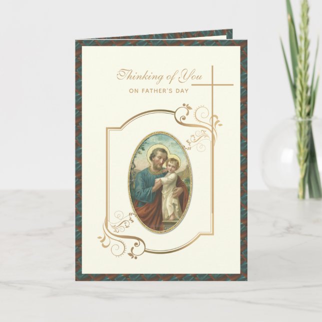 Tarjeta San José Jesús Padres Día Católico Religioso (Anverso)