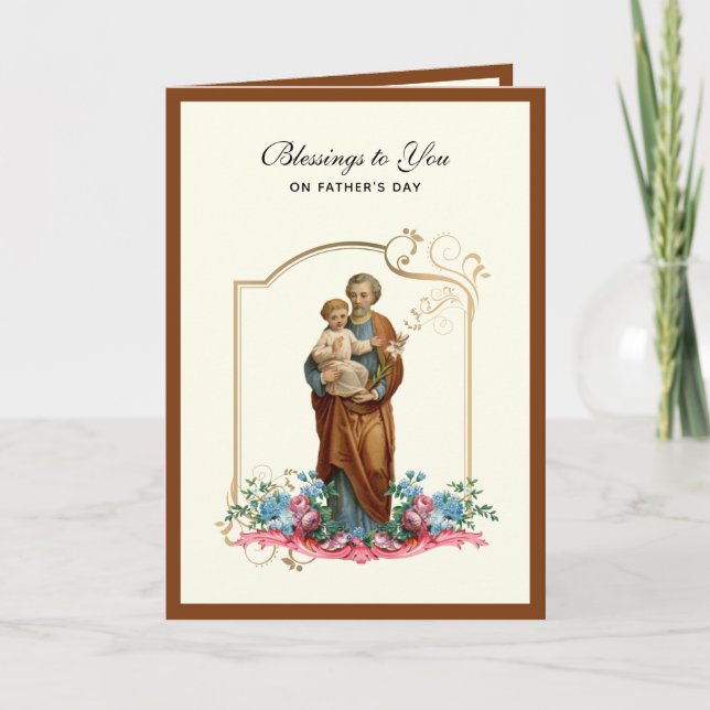 Tarjeta San José Jesús Padres Día Católico Religioso (Anverso)