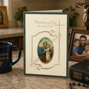 Tarjeta San José Jesús Padres Día Católico Religioso