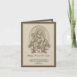 Tarjeta San José Niño Jesús Día de Fiesta Floral