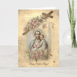 Tarjeta San José Niño Jesús Día del Padre Religioso