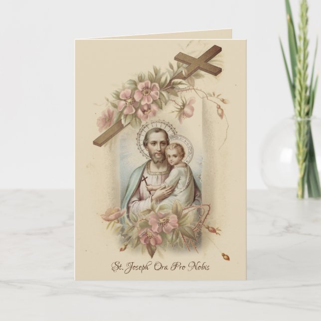 Tarjeta San José Niño Jesús Religioso Tradicional (Anverso)