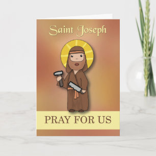 Tarjeta San José reza por nosotros Santo Católico Simple