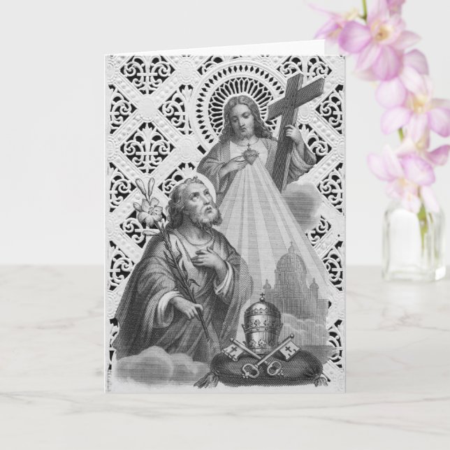 Tarjeta San José, Símbolos papales y SHJ (detalle; LT 02) (Orquídea)