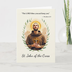Tarjeta San Juan de la Paz de los Dioses Cruzados con las 