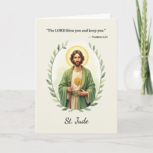 Tarjeta San Judas Paz de Dios con las Escrituras