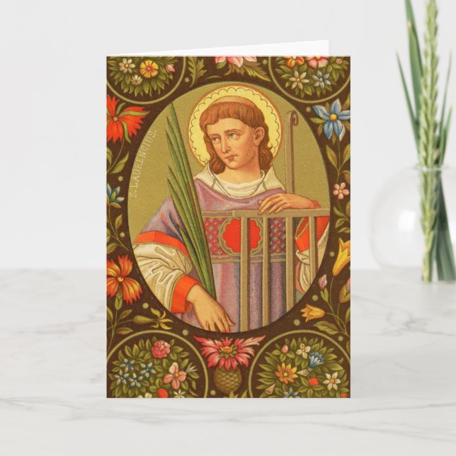 Tarjeta San Lorenzo de Roma (PM 04) Saludo en blanco (Anverso)
