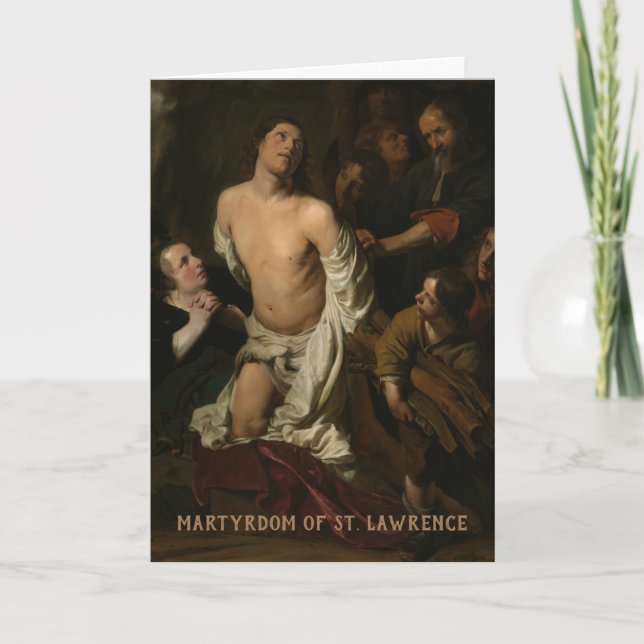 Tarjeta San Lorenzo Prayer Saint of Cooks (Anverso)
