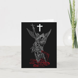 Tarjeta San Miguel El Arcángel Derrotando a Satanás