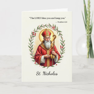 Tarjeta San Nicolás Paz y Bendiciones de Dios