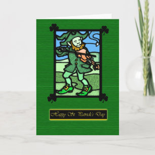 Tarjeta San Patricio de Vidrio Manchado, Saint Pat