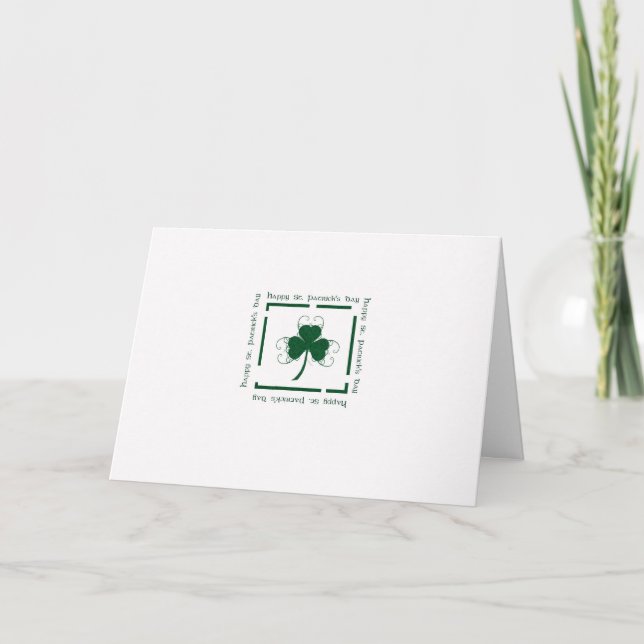 Tarjeta San Patricio Elegante Simple (Anverso)