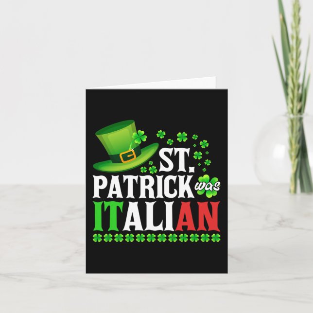 Tarjeta San Patricio Era Italiano Sombrero Día de San Patr (Anverso)