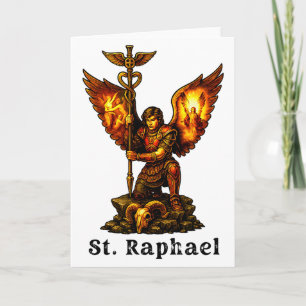 Tarjeta San Rafael Arcángel Arte Cristiano Fe 