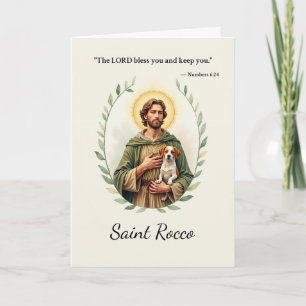 Tarjeta San Roque Paz de Dios con Escritura