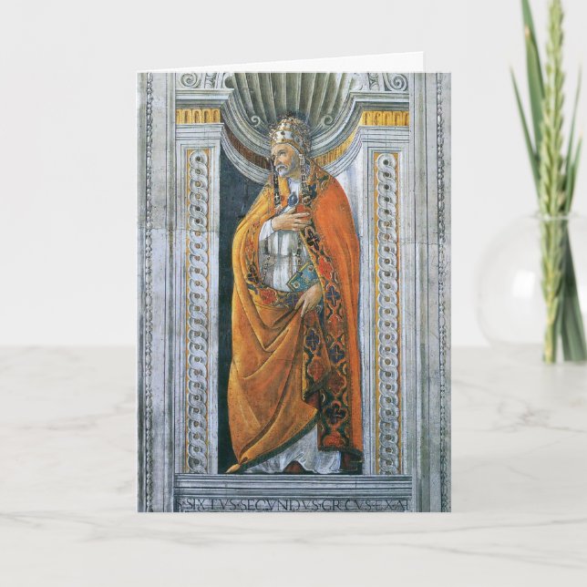 Tarjeta San Sixto II por Sandro Botticelli (Anverso)
