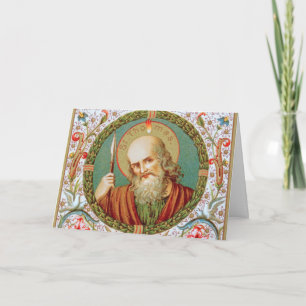 Tarjeta San Tomás el Apóstol (JMAS12) Saludo en Blanco