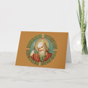 Tarjeta San Tomás el Apóstol (JMAS12) Saludo en Blanco