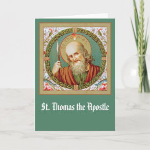 Tarjeta San Tomás el Apóstol (JMAS12) Saludo en Blanco