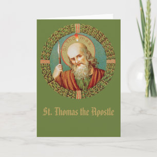 Tarjeta San Tomás el Apóstol (JMAS12) Saludo en Blanco