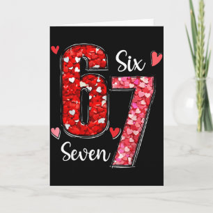 Tarjeta San Valentín 67 Seis Siete Meme Rosas Corazones Sa