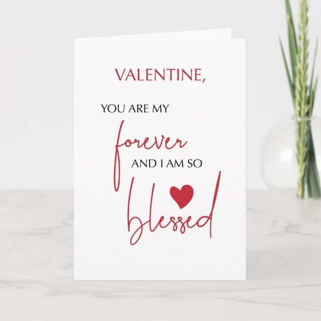 Tarjeta San Valentín bendecido por siempre amor religioso  (Anverso)