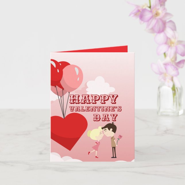 Tarjeta San Valentín con globos  (Orquídea)