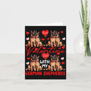 Tarjeta San Valentín con mi pareja de perros pastor alemán