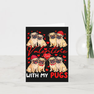 Tarjeta San Valentín con mi pareja de pugs Dueño de disfra