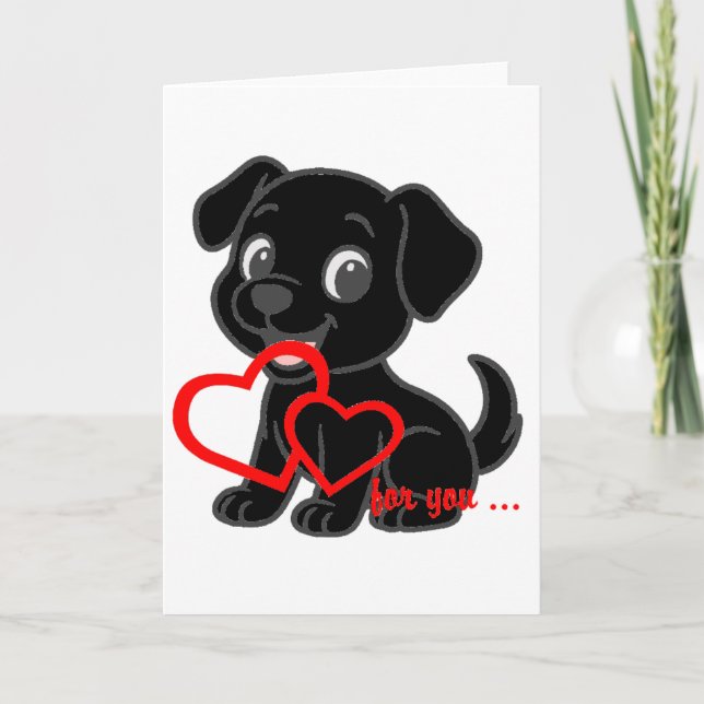 Tarjeta San Valentín de Labrador Retriever (Anverso)