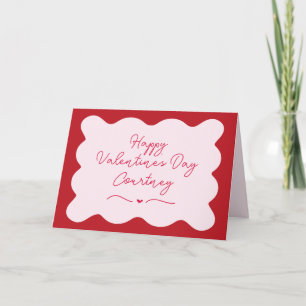 Tarjeta San Valentín de Vieira Rosa y Rojo Personalizado