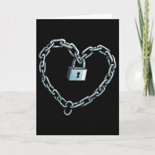 Tarjeta San Valentín Divertido Corazón Cerrado con Llave H