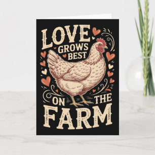 Tarjeta San Valentín Divertido Pollo Lindo El Amor Crece M