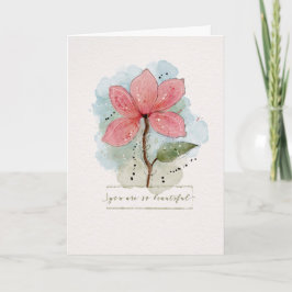 Tarjeta San Valentín eres tan hermosa acuarela