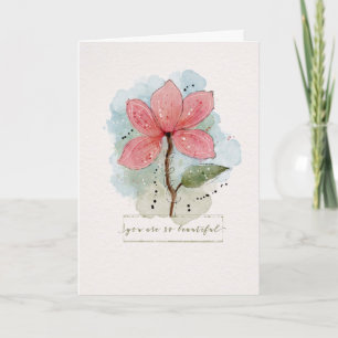 Tarjeta San Valentín eres tan hermosa acuarela