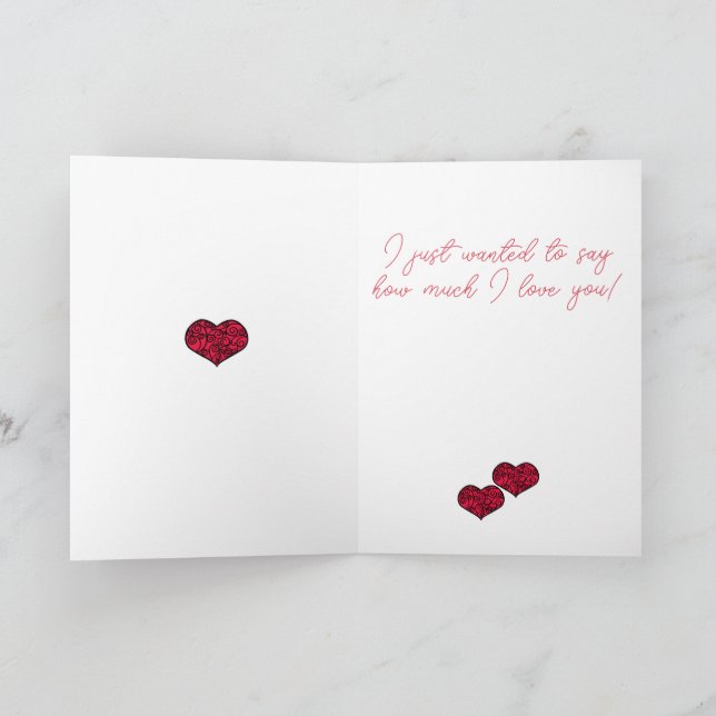 Tarjeta San Valentín personalizable con oso y flor (Interior)