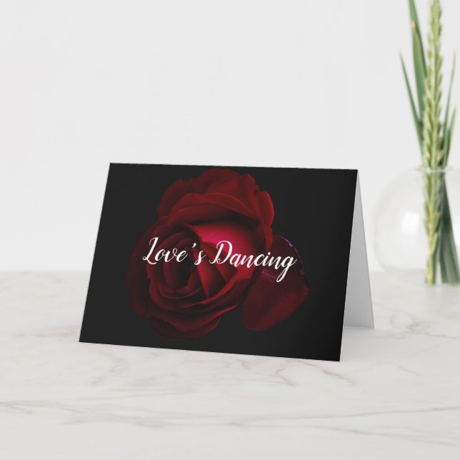 Tarjeta San Valentín rojo, negro y rosa (Anverso)