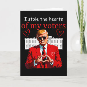 Tarjeta San Valentín Trump Presidente Corazones Usa Améric