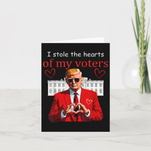 Tarjeta San Valentín Trump Presidente Corazones Usa Améric