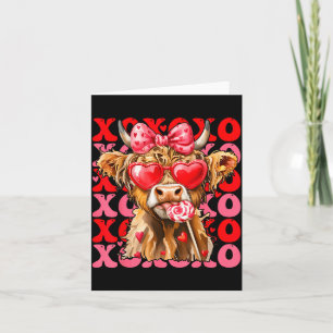 Tarjeta San Valentín Xoxo Vaca Highland Lindo Coqueto Arco