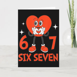 Tarjeta San Valentines Divertidos Seis Siete Corazones 6 7