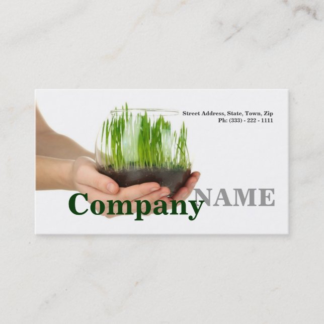 Tarjeta sana del vegetariano de la vida del verde (Anverso)